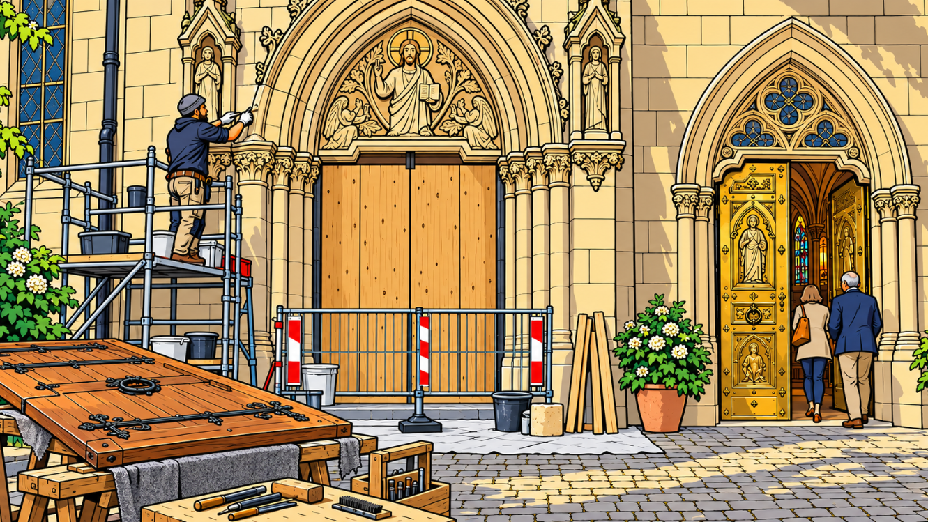 Artikelbild Kirchenportale Saarwellingen (KI-generiertes Symbolbild)